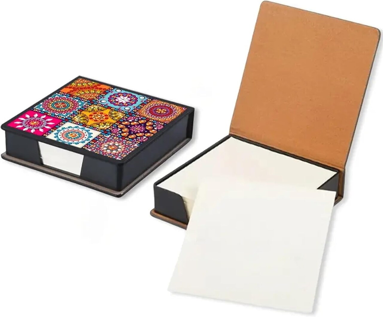 Mandala Diamond Painting Kit Note Box,Memo Paper Storage Box Diamond Art,Sticky Note Holder Diamond Art,Diamond Painting Memo Pad For Office Desk. (Mandala)